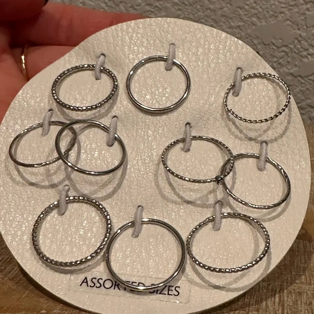 Silver Color Stackable Rings - Picture 2 of 3